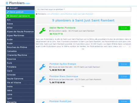 Plombier Saint Just Saint Rambert : Avis,...