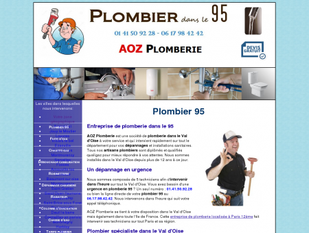 Plombier 95 au 01 41 50 92 28
