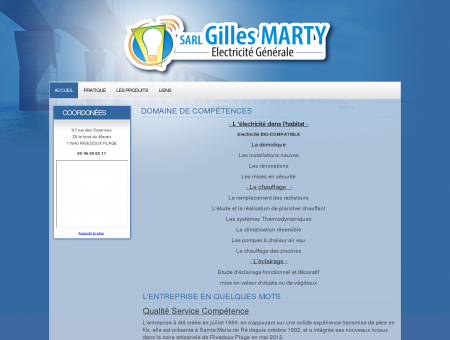 Gilles Marty - Electricien dans l'île de Ré - Accueil
