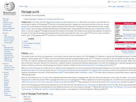 Garage punk - Wikipedia, the free encyclopedia
