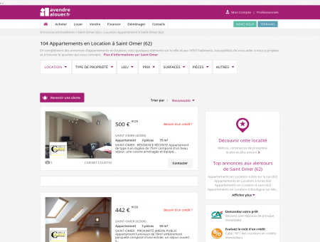 Location Appartement Saint Omer (62) | Louer...