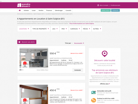 Location Appartement Saint Sulpice (81) |...