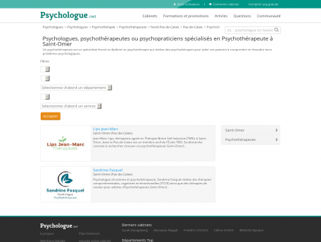 Psychothérapeute Saint-Omer - Psychologue.net
