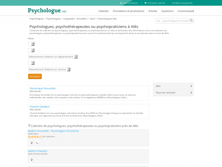 Psychologues Alès - Psychologue.net