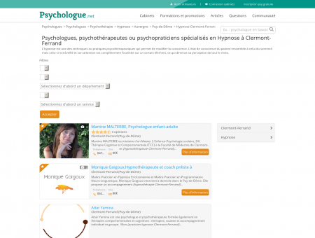 Hypnose Clermont-Ferrand - Psychologue.net