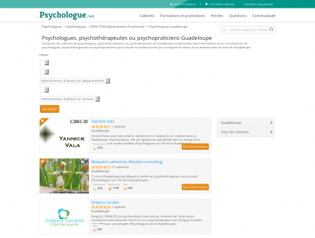Psychologues Guadeloupe - Psychologue.net