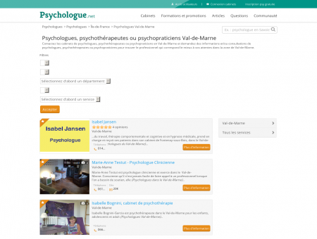 Psychologues Val-de-Marne - Psychologue.net