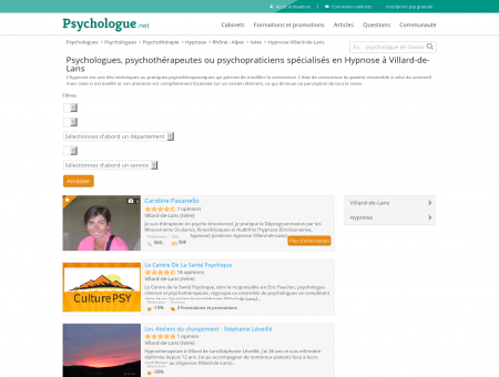 Hypnose Villard-de-Lans - Psychologue.net