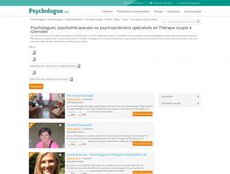Thérapie couple Grenoble - Psychologue.net