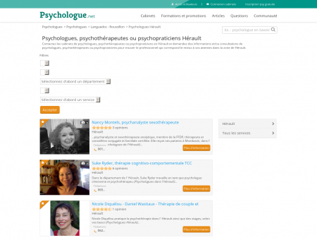 Psychologues Hérault - Psychologue.net