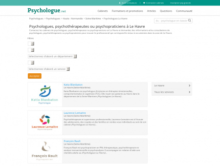 Psychologues Le Havre - Psychologue.net