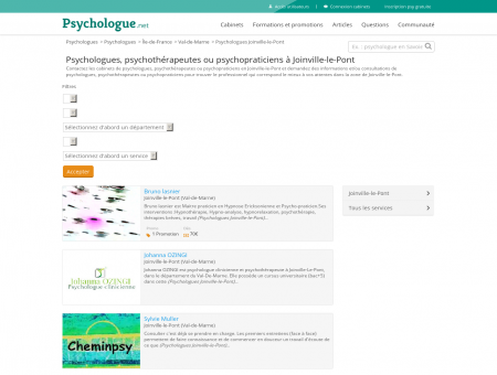Psychologues Joinville-le-Pont - Psychologue.net