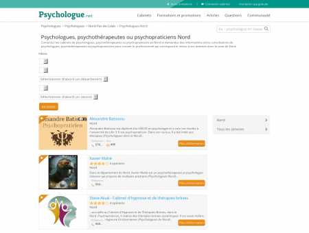 Psychologues Nord - Psychologue.net