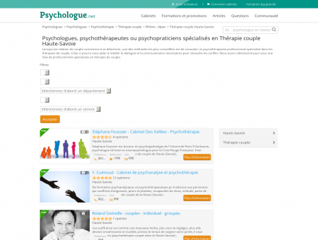 Thérapie couple Haute-Savoie - Psychologue.net