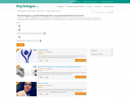 Psychologues Essonne - Psychologue.net