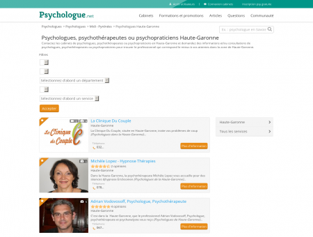 Psychologues Haute-Garonne - Psychologue.net