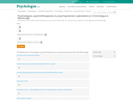 Criminologue Montrouge - Psychologue.net