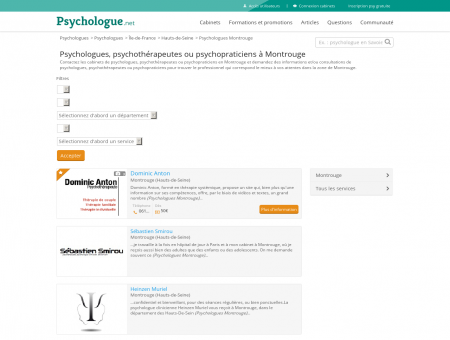 Psychologues Montrouge - Psychologue.net