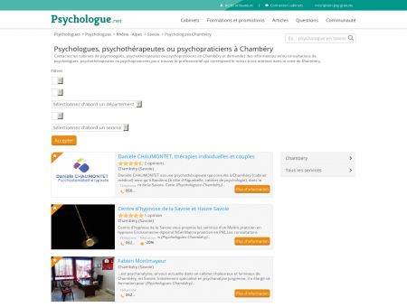 Psychologues Chambéry - Psychologue.net