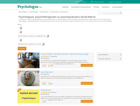 Psychologues Val-de-Marne - Psychologue.net