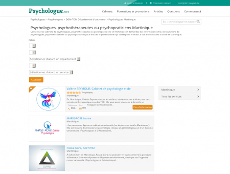 Psychologues Martinique - Psychologue.net