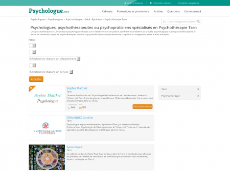 Psychothérapie Tarn - Psychologue.net