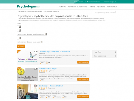 Psychologues Haut-Rhin - Psychologue.net