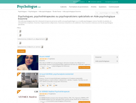 Aide psychologique Essonne - Psychologue.net