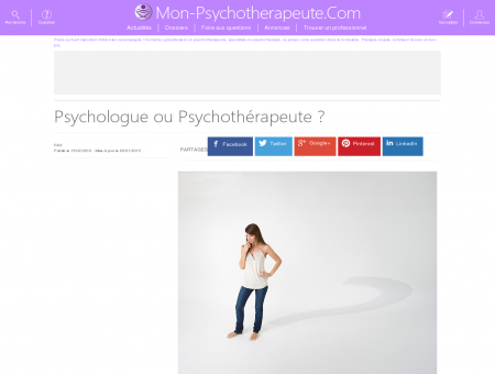 Psychologue ou Psychothérapeute  - Mon...