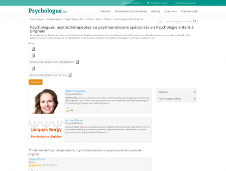 Psychologie enfant Brignais - Psychologue.net