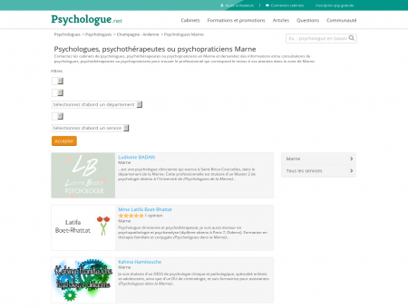 Psychologues Marne - Psychologue.net