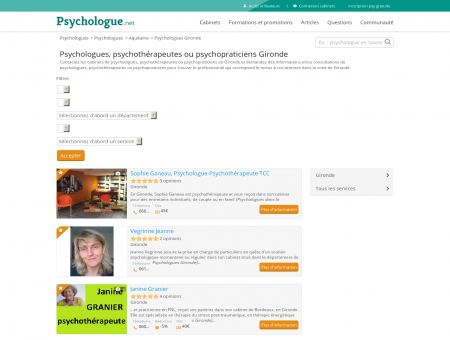 Psychologues Gironde - Psychologue.net