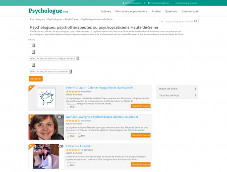 Psychologues Hauts-de-Seine - Psychologue.net