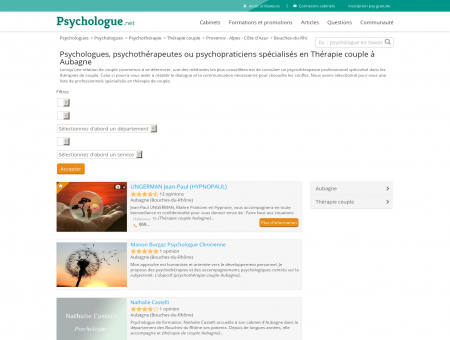 Thérapie couple Aubagne - Psychologue.net