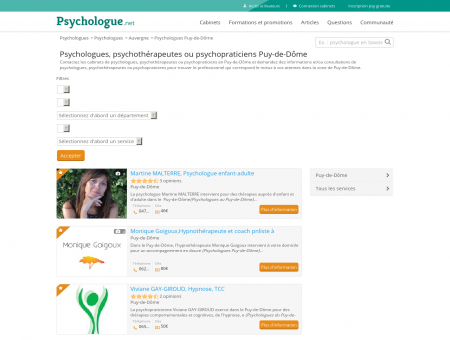 Psychologues Aubière - Psychologue.net