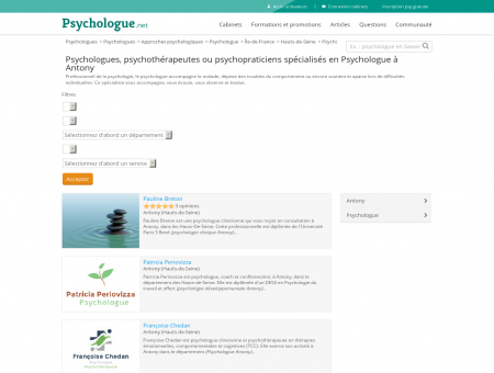 Psychologue Antony - Psychologue.net