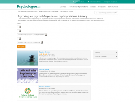 Psychologues Antony - Psychologue.net