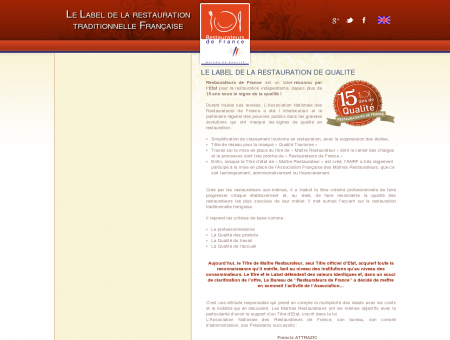 Restaurateurs de France, label de la restauration ...