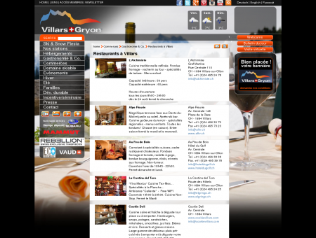 Restaurants à Villars - Le site officiel de Villars...