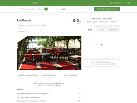 Restaurant Le Plessis à Blanzy - menu, avis,...