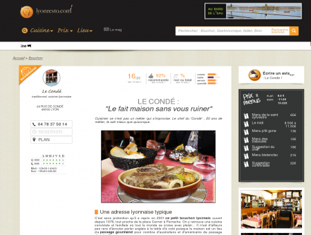Le Condé - restaurant Lyon - menu, avis,...