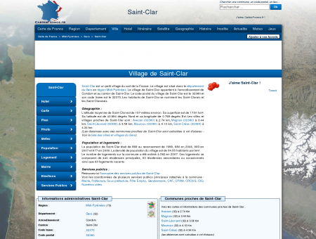 SAINT-CLAR - Carte plan hotel village de Saint...