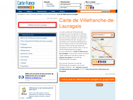 Carte et plan de Villefranche-de-Lauragais...