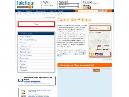 Carte et plan de Pibrac 31820 : Hôtel, tourisme ...