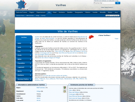 VARILHES - Carte plan hotel ville de Varilhes...