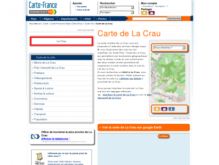 Carte et plan de La Crau 83260 : Hôtel,...