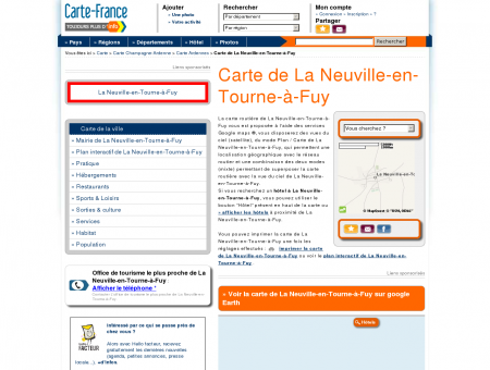 Carte et plan de La Neuville-en-Tourne-à-Fuy...