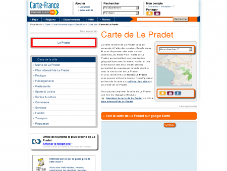 Carte et plan de Le Pradet 83220 : Hôtel,...