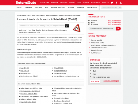 Accident de voiture à Saint-Béat (31440, Haute...