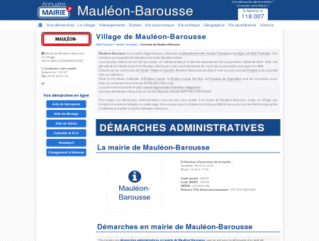 Mairie de Mauléon-Barousse, la Commune de...